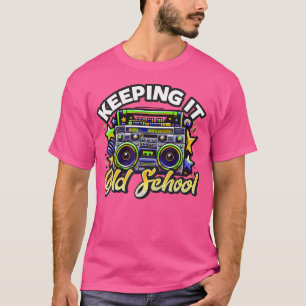 Camiseta Design De Caixa De Boombox 80S Da Antiga Escola Pa