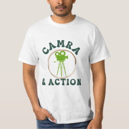 Camiseta Design de câmara e ação