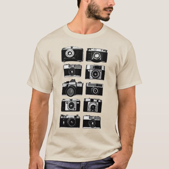 Camiseta DESIGN DE CÂMERAS RETRO DE 35 mm (Frente)