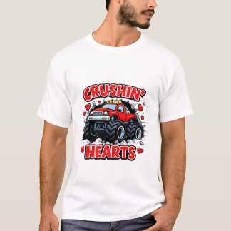 Camiseta Design de Caminhão Fofo que Esmaga Corações