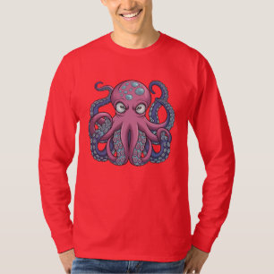 Camiseta Design de Camiseiros T Monstro de Octopus Vetor -