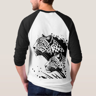Camiseta Design de camiseta-leopardo monocromática