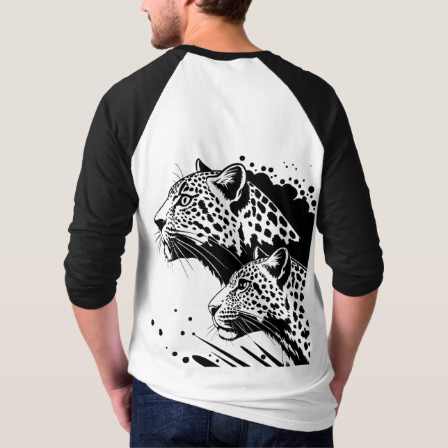 Camiseta Design de camiseta-leopardo monocromática (Verso)