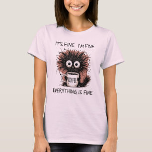 Camiseta Design de Caneca do Monstro do Café Engraçado - Es