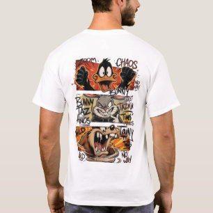 Camiseta Design de Caos de Desenho Animado Divertido Arte