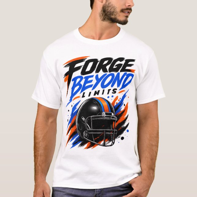 Camiseta Design de Capacete de Futebol Forge Beyond Limits  (Frente)