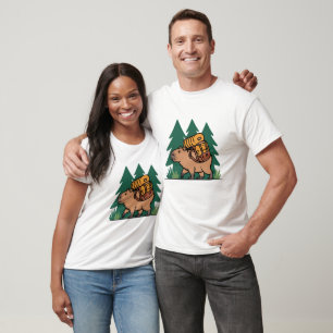Camiseta Design de Capivara para Trilhas   Aventura ao Ar L