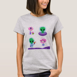 Camiseta design de Caractere de Alienígena 3D