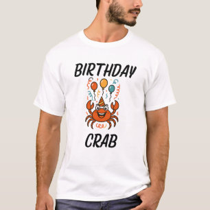 Camiseta Design de caranguejo engraçado de aniversário humo
