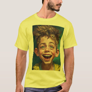 Camiseta Design de Caricatura Jovem Louca