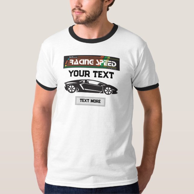 Camiseta Design de Carro de Velocidade de Corrida – Desempe (Frente)