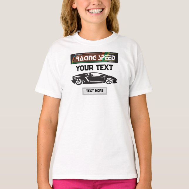 Camiseta Design de Carro de Velocidade de Corrida – Desempe (Frente)