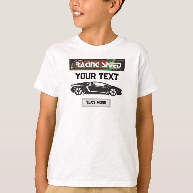 Camiseta Design de Carro de Velocidade de Corrida – Desempe (Frente)