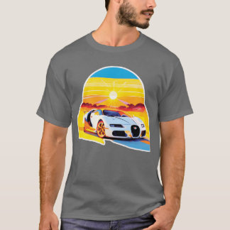 Camiseta Design de Carro Esportivo Retro garota retrô