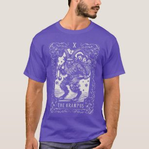 Camiseta Design de Carta de Tarot Krampus Temporada de Nata