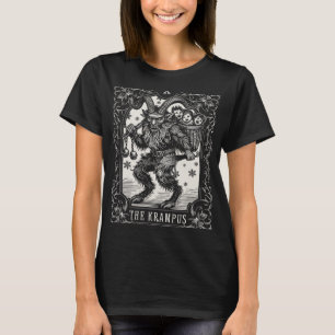 Camiseta Design de Carta de Tarot Krampus Temporada de Nata