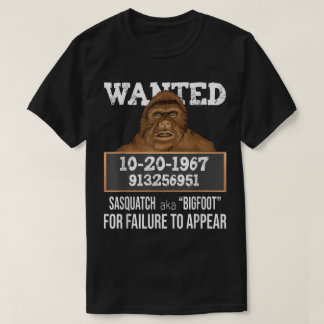 Camiseta Design de Cartaz de Procurado do Pé Grande Engraça