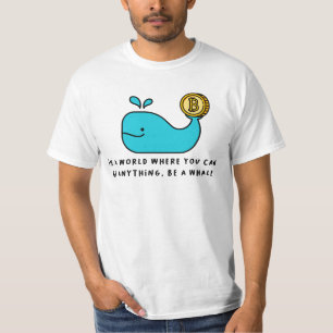 Camiseta Design de Cartoon Crypto Investor Bítalo Whale Fun