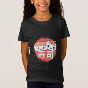 Camiseta Design de Cartoon de Sushi Engraçado