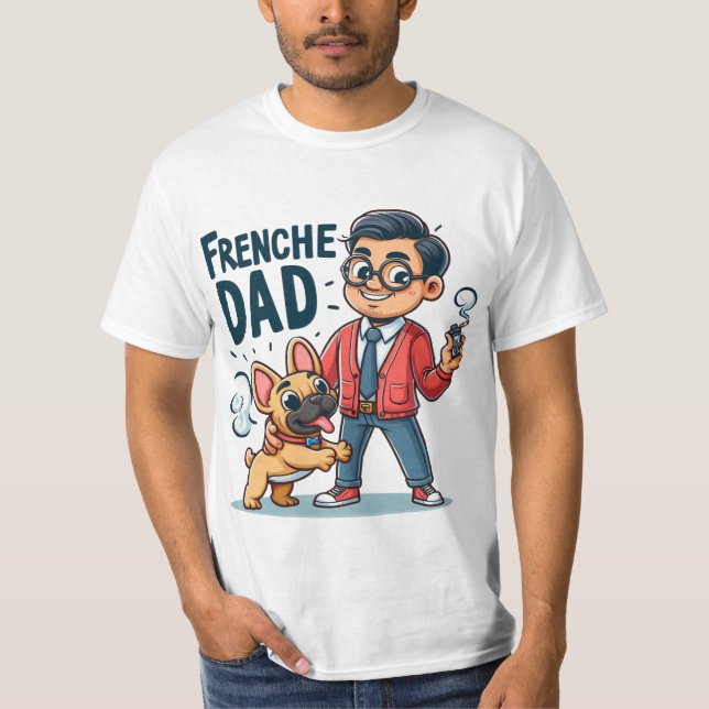 Camiseta Design de Cartoon Pai francês (Frente)