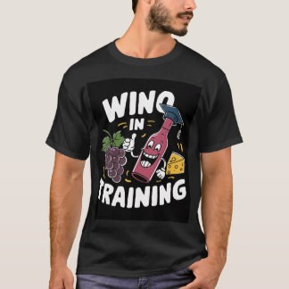 Camiseta Design de Cartoon Wino em Treinamento