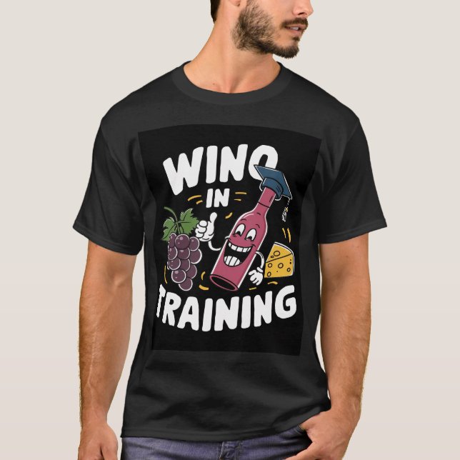 Camiseta Design de Cartoon Wino em Treinamento (Frente)