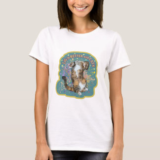 Camiseta Design de Cat T-Shirt Life é Purfect com um gato