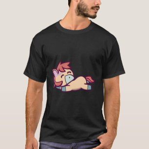Camiseta Design de Cavalo de Dormir de Kawaii Bonito