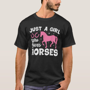 Camiseta Design de Cavalo Fofo para Mulheres Meninas que Ca