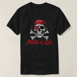 Camiseta Design de Caveira Pirata do Amor