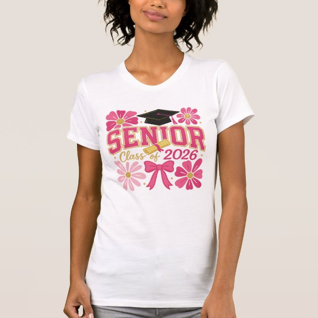 Camiseta Design de Celebração da Turma de Formandos de 2026 (Frente)