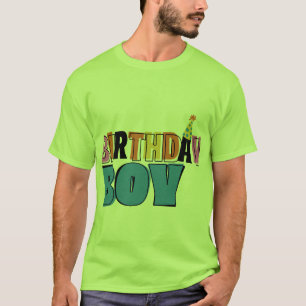 Camiseta “Design de Celebração de Aniversário do Menino Col