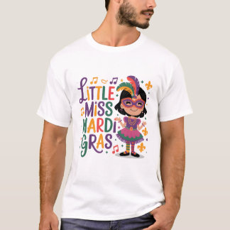 Camiseta Design de Celebração Festiva da Senhorita Mardi Gr