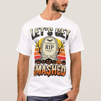 Camiseta Design de Cemitério Divertido de Halloween Vamos n