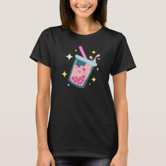 Camiseta Design de Chá de Bolha Feliz Fofo