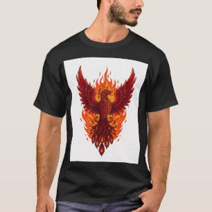 Camiseta Design de chamas de Phoenix majestoso   Bold Vetor