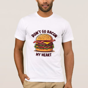 Camiseta Design de Cheeseburger Amante de Bacon com Piada d