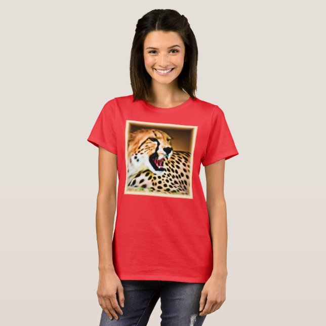 Camiseta "Design de Cheetah feroz e nojento". Comprar Agora (Frente Completa)