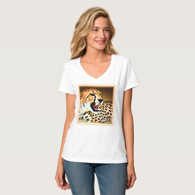 Camiseta "Design de Cheetah feroz e nojento". Comprar Agora (Frente Completa)