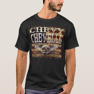 Camiseta Design de Chevy Chevelle contra a bandeira