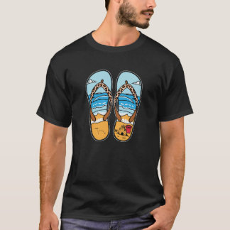 Camiseta Design de Chinelos de Praia de Verão Castelo de Ar