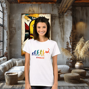 Camiseta Design de chute de bicicleta em silhueta de evoluç