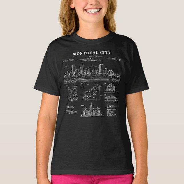 Camiseta design de cidade de Montreal Canadá (Frente)