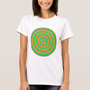 Camiseta Design de Círculo Concentrado Colorido Personalizá