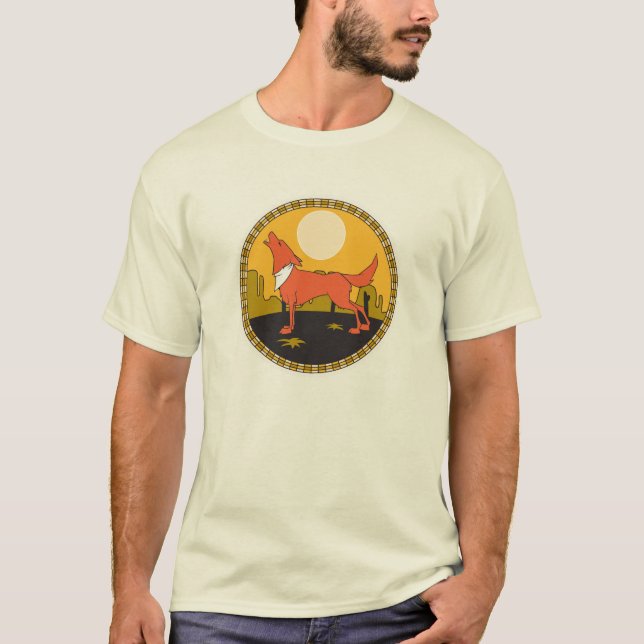 Camiseta design de círculo de coiote legal (Frente)