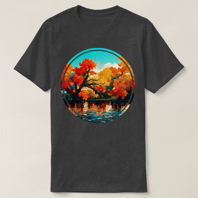 Camiseta Design de círculo de queda (Frente do Design)