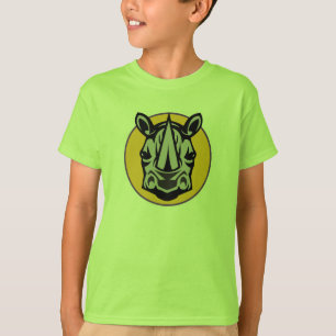 Camiseta design de círculo de rinoceronte mascote