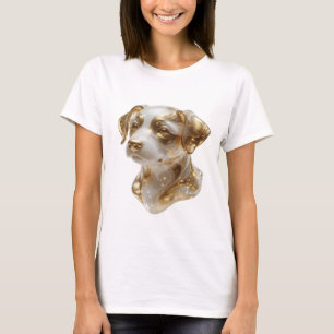 Camiseta Design de Citação CABEÇA DE CÃO Dourado Chic Gold