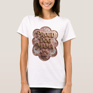 Camiseta Design de Citação Chic Gold MÃE DE CACHORRO ORGULH