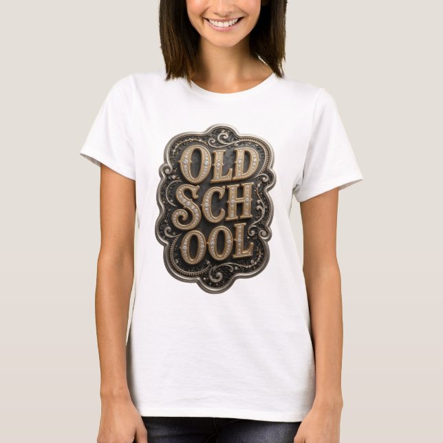 Camiseta Design de Citação Crisp Gold OLD SCHOOL (Frente)